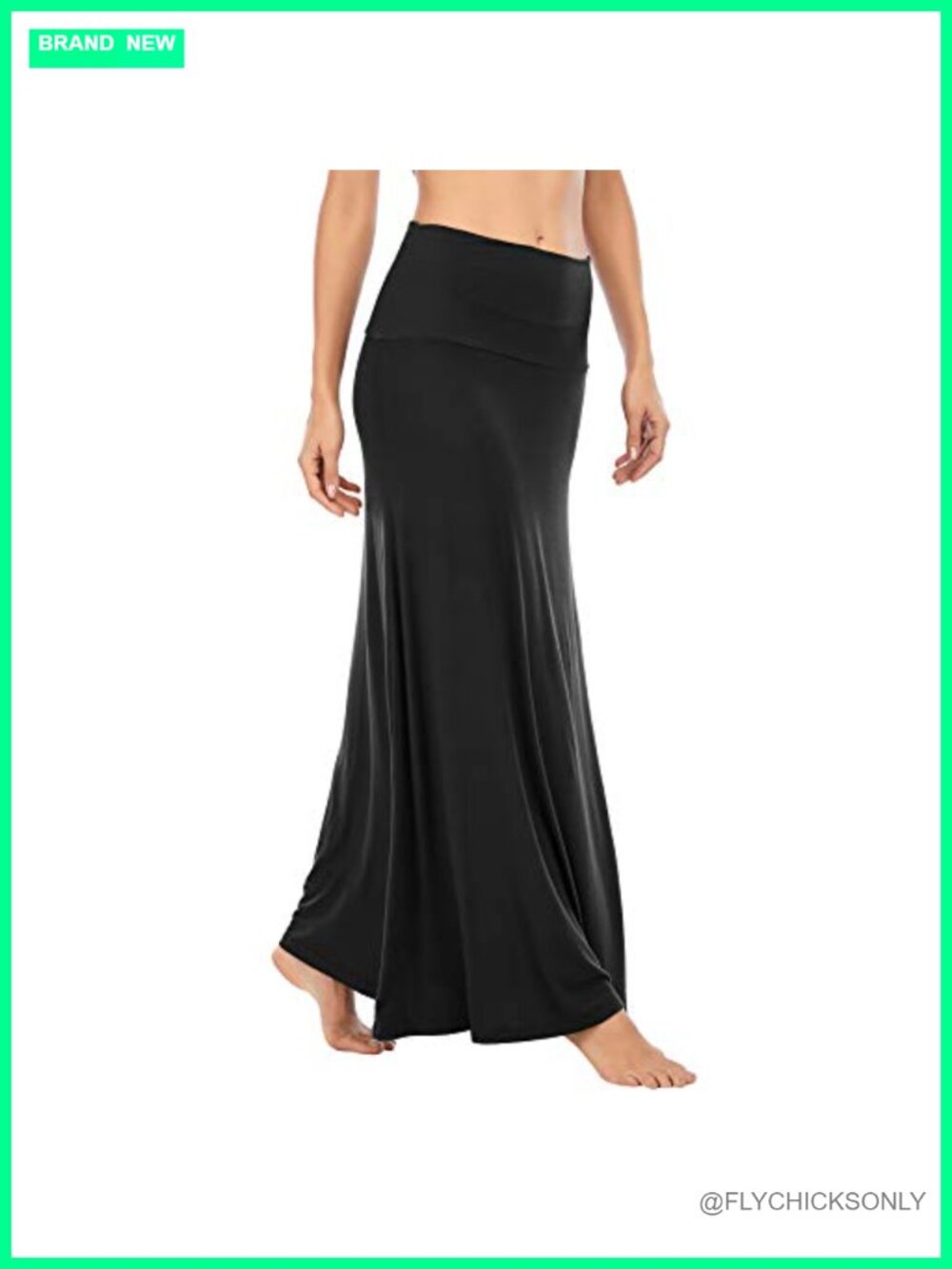 High Waisted Maxi Skirt Stretchy Flared Long Skirt Casual Workout